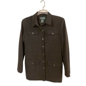 Lauren Ralph Lauren Black‎ Wool Jacket Blazer Size 12